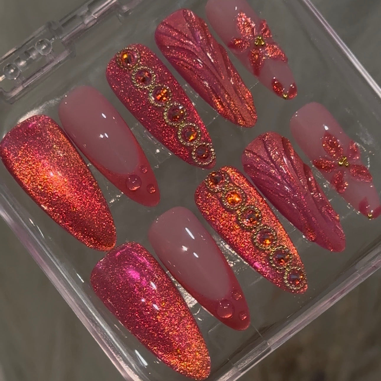Sunset Rose Nails